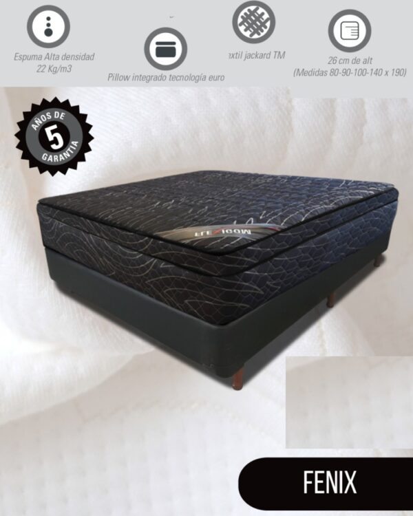 COLCHON FENIX EUROPILLOW ESPUMA 190X140