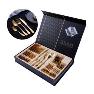 Juego de Cubiertos Dorado 24 Piezas – Acero Inoxidable Premium